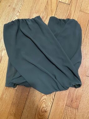 Charlotte Russe Olive Green Strapless Twist Front Top